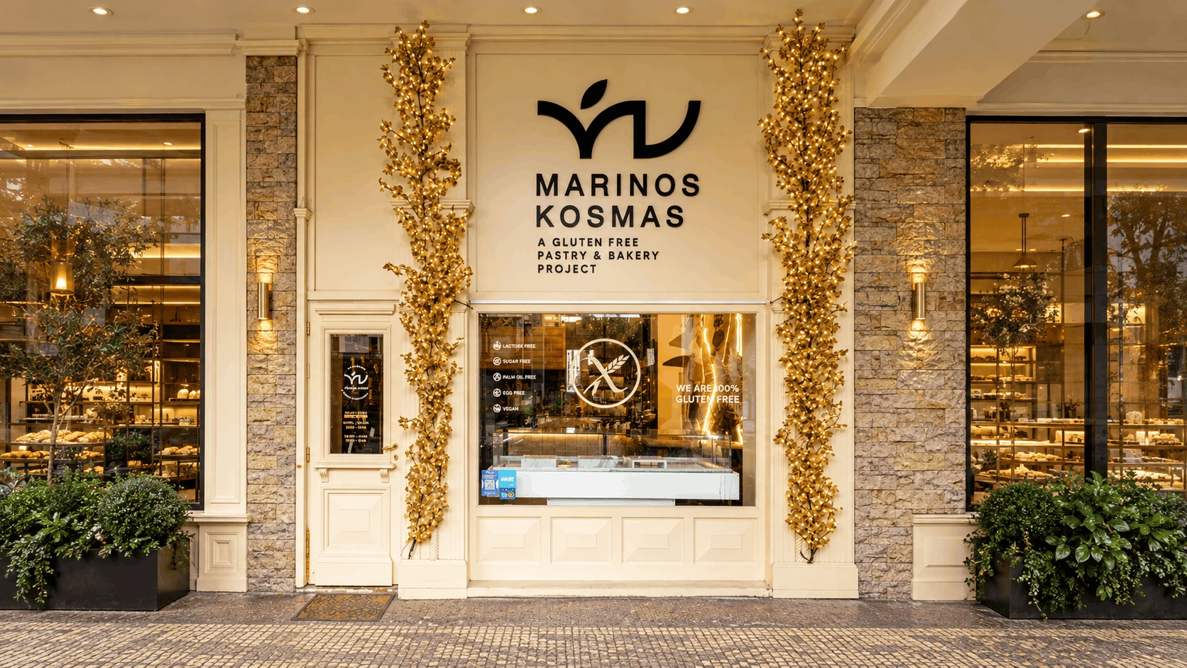 Chef Marinos Kosmas outside the Athens bakery